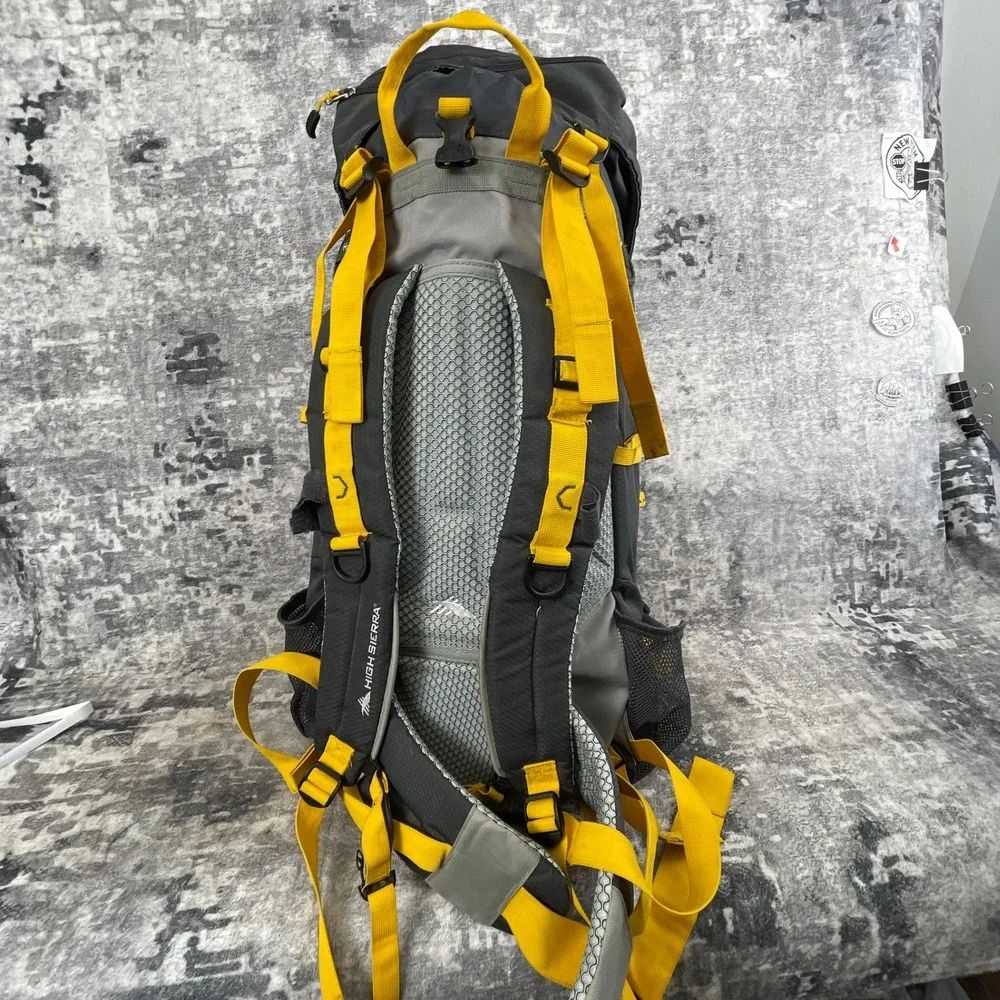 High Sierra 45L Summit‎ Backpack Grey Yellow Hiking Internal Frame Pack